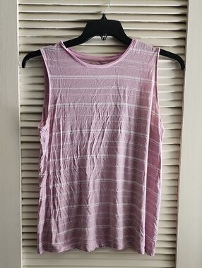 Nine West Pink & White Striped Sleeveless Tank